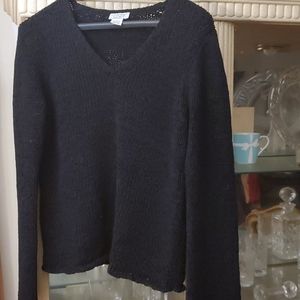 Women Ann Taylor LOFT black sweater sz L